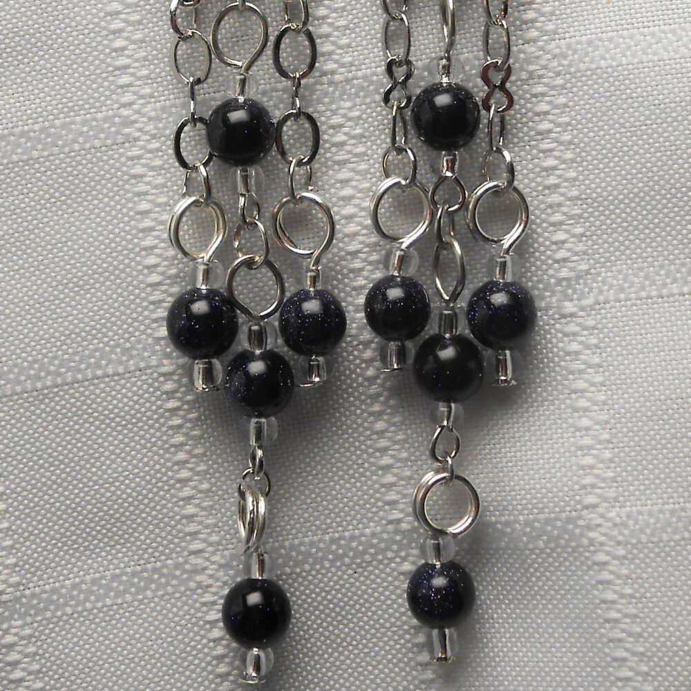 No 658 Beautiful handmade chandelier earrings with polished stones